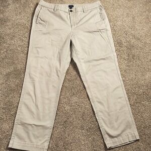 J.Crew Khaki Chino Pants Straight Leg Workwear Preppy Size 14
